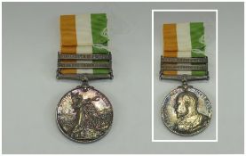 South African Kings Medal, With Two Bars / Clasps Awarded To 3621 Sergjt. T. Colquhoun.
