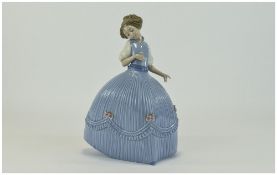 Lladro - Nice Quality Figure ' Lilly - Girl In The Blue Dress ' Model Num 5119. Issued 1982 - 1985.