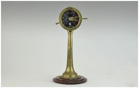 Vintage Brass Ships Telegraph Control. By Chadburns of Liverpool and London. Stand 15 Inches High.