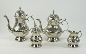 A Modern and Heavy 4 Piece Silver Plated Tea/ Coffee Service, In Pristine Condition.