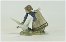 Lladro Figure ' Wild Goose Chase ' Model Num 5553. Issued 1989 - 1998.