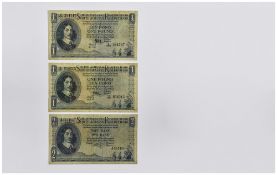 South African Reserve Bank MHDE Kock One Pound Notes. Dated 21-1-59 & Dated 16-5-57, Both notes E.F.