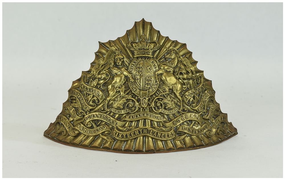 Queens Royal Sixteenth Lancers Of The British Army Officers Cap/Plates. czabka circulated 1880's.
