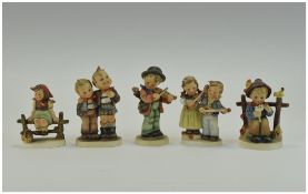 Hummel Figures 5 in Total- Various Subjects. 1. Just Resting 4.25 Inches High. 2.