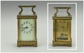 English Late 19 th Century Nice Quality and Heavy Brass Carriage Clock.