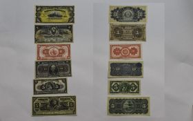 A Very Good Collection Of Early South American Bank Notes 6 In Total. 1.