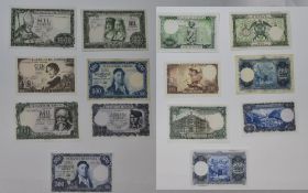 El Banco De Espana Bank Notes ( 7 ) Notes In Total. All The Notes In Uncirculated or E.F. Condition.