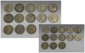 Netherlands Wilhelmina 1 Silver one Golden Coins 13 coins in total, dates - 1929, 1923, 1931,1939,