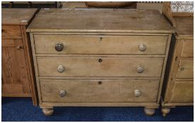 An Early Pine Set Of Drawers.