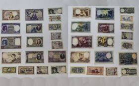 Spanish Uncirculated Bank Notes, From The 1920's & 1930's. ( 18 ) Bank notes In Total.