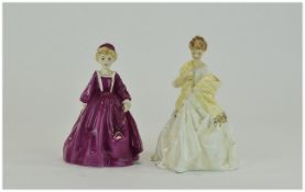 Royal Worcester Figurines 2 in total. 1. First Dance 3629. Modelled by F Doughty. height 7.5