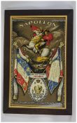 Framed Military Print On Cloth Napoleon Bi-Centenaire 1769-1969 29 x 18 Inches,