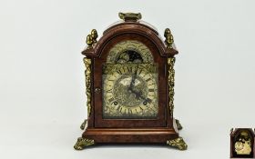 John Thomas of London - Nice Quality Walnut and Brass Mounted 8 Day Striking Moon phase Carriage /
