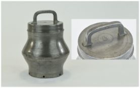 Pewter Storage Milk Container, Screw Dow