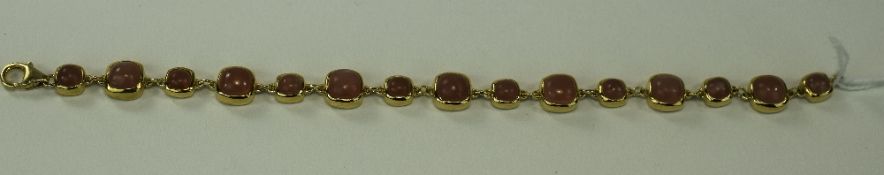 Peach Moonstone Line Bracelet, with cush