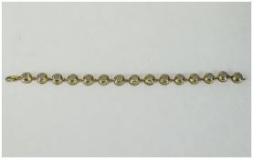 9ct Gold Moonstone Bracelet, Length 7½ I