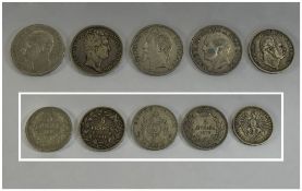 A Good Collection of European 19th Century Silver Coins. 5 Coins in total, all in top condition