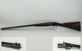 Late 19thC Double Barrel Shot/Sporting Gun c1890 Made By Frank A Bales Cornhill, Ipswich. Damascus