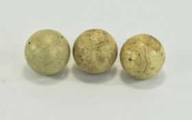 Set of 3 Late 19th/ Early 20th Century Snooker Balls, In Ivory. Weight 401 grams.