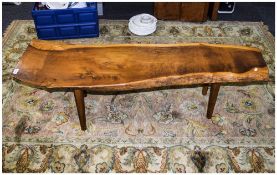 Reynolds of Ludlow Plank Table, Yew Wood with Natural Edge, Length 54 Inches, Height 16 Inches
