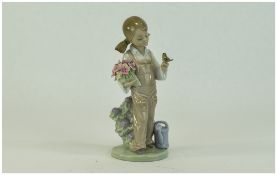 Lladro Figure ' Spring Girl ' Model Num 5217. Issued 1984 - 2005. Sculpture Juan Huerta. Height 7.