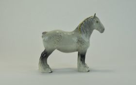 beswick Horse Figure ' Shire Mare ' Dapple Grey Colour way, Model Num 818. Issued 1961 - 1989.