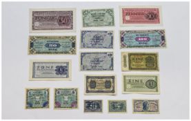 German - Deutschland World War II High Grade Collection of Banknotes. 1/ 50 Reichsmark Date 1944, S.