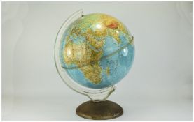 1966 Terrestrial Globe,'The Illuminia Globe' Purnell and Sons Limited London. Printed in Italy.