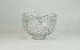 Glass Fruit Bowl Etched Decoration, Diameter 8 Inches