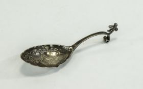 Continental Silver Caddy Spoon 19thC Length 5 Inches