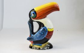 Guiness Figural Hand Painted Money Box, In The Form of a Toucan.