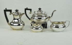 1930's Period Silver 4 Piece Tea and Coffee Service. In Excellent Overall Condition. Hallmark