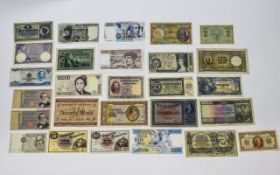 A Good Collection of World Bank Notes ( 30 ) Assorted Notes,