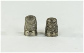 Two Silver Thimbles one by Charles Horner.