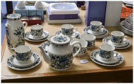 Staffordshire ''Midwinter'' Part Coffee Set. Comprising coffee pot, tea pot, 7 cups and 8 saucers, 9