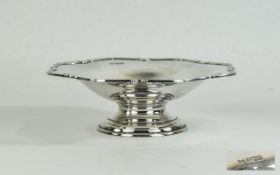A Nice Quality George V Silver Pedestal Bowl with Shaped Border. Hallmark Sheffield 1922. Maker H.
