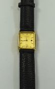 Gents Raymond Weil Wristwatch gilt case and dial leather strap.