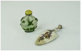 Chinese Style Snuff Bottle Together With a Royal Worcester Scent Bottle A/F