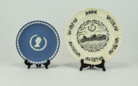 Wedgwood Blue Jasper Full Silver Jubilee Plate. Together with a Montreal Olympic Plate XXI 1976.