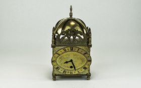 Early 20th Century English Nice Quality - Key wind Brass Dome Shaped Lantern Clock with Pierce
