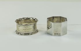 Antique Silver Napkin Holder. Hallmark Sheffield 1941. 34.