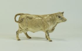 Beswick Farm Animal Figure ' Charolais ' Cow, Colour way Cream. Model Num 3075A. Designer Unknown.