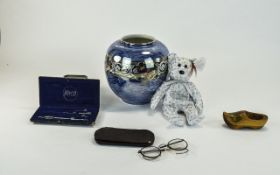 Small Assortment of Collectables including Draughtsman Set, pair of spectacles,