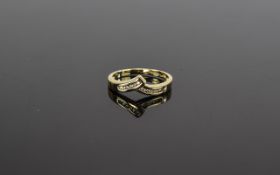 9ct Gold Diamond Eternity Ring wishbone design, 12 channel set round brilliant cut diamonds.