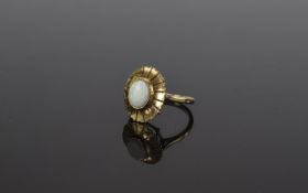 9ct Gold Opal Dress Ring floral mount. Fully hallmarked.