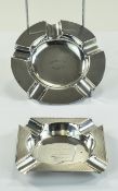 A Couple of Silver Ashtrays. Fully Hallmarked for Silver. 169.8 grams.