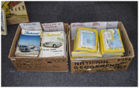 Collection of Magazines comprising National Geographical and Auto car/motor dating from 1950 and