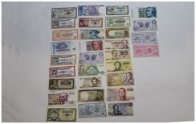 World Banknotes, Mixed Collection Of Banknotes (40) Comprising (3) Belgium 100 Francs, Luxembourg (