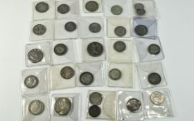 A Good Collection of World Silver Coins, Mostly From Europe ( 25 ) Coins In Total.