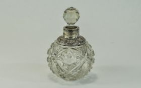 George V Very Nice Silver Collared Cut Glass,